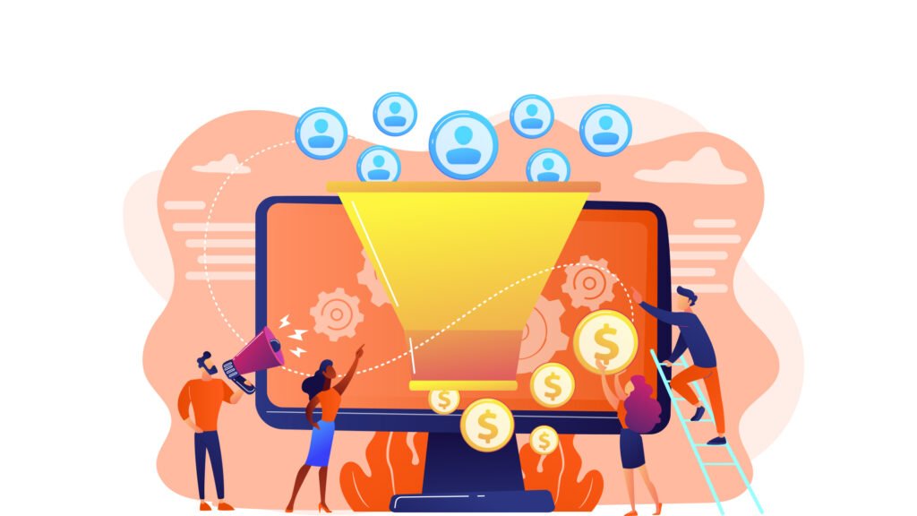 Social media lead generation concept illustration